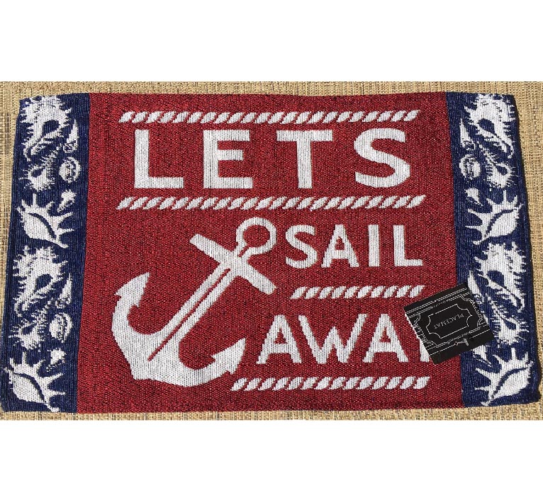 * 4 Cloth-Fabric Tapestry-Nautical Placemats Sail Away * 4 Cloth-Fabric Tapestry-Nautical Placemats Sail Away